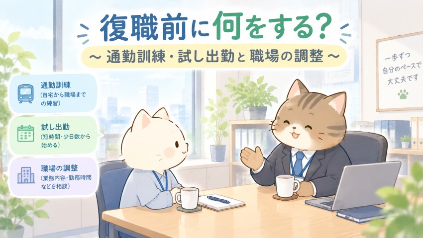 復職前に何をする？通勤訓練、試し出勤と職場の調整