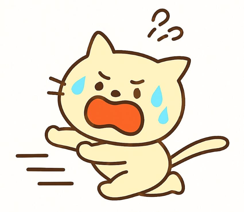 不安から逃げるイラスト